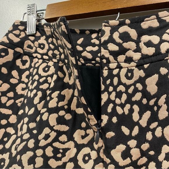LOFT 8 Brown Animal Print Mini A-Line Skirt Pocket Y2K 90s Grunge Rockstar Retro - Picture 5 of 16